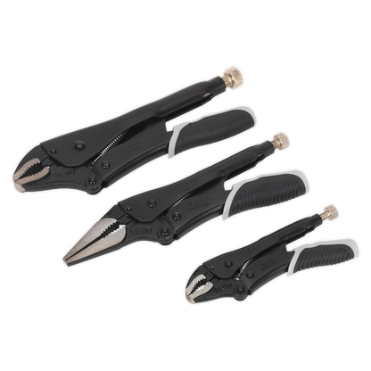 Sealey 3pc Quick Release Locking Pliers Set - Black Series AK6863B