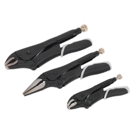 Sealey 3pc Quick Release Locking Pliers Set - Black Series AK6863B