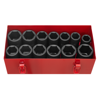 Sealey 13pc 3/4"Sq Drive Impact Socket Set Deep - Metric/Imperial AK687