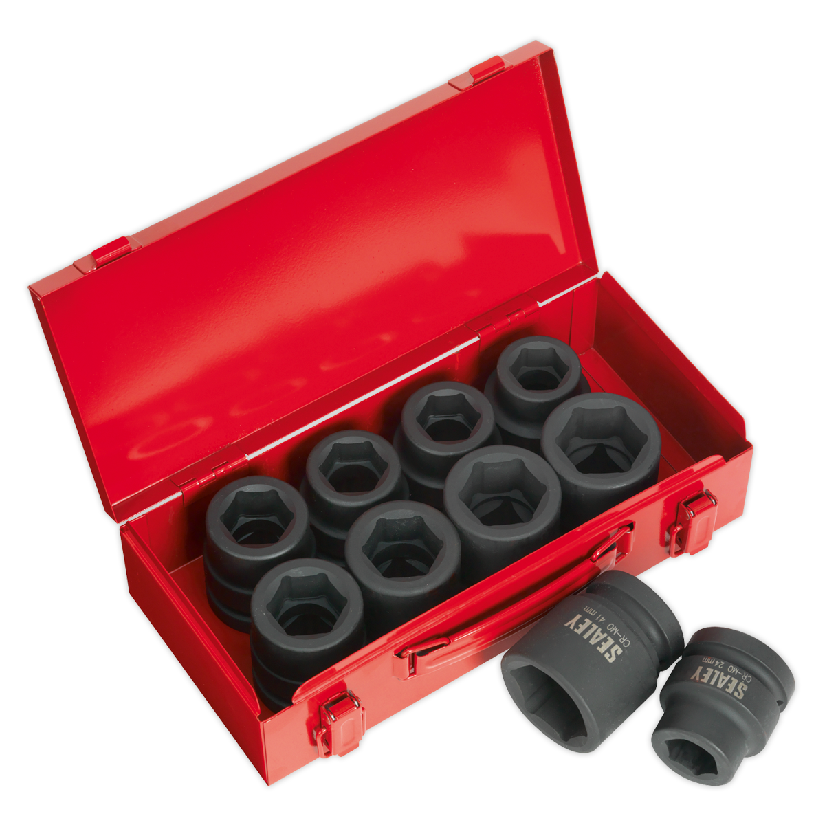 Sealey 10pc 1"Sq Drive Impact Socket Set - Metric/Imperial AK688