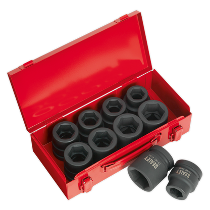 Sealey 10pc 1"Sq Drive Impact Socket Set - Metric/Imperial AK688