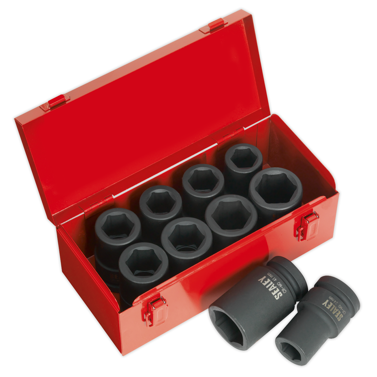 Sealey 10pc 1"Sq Drive Deep Impact Socket Set - Metric/Imperial AK689