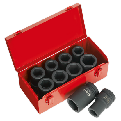 Sealey 10pc 1"Sq Drive Deep Impact Socket Set - Metric/Imperial AK689