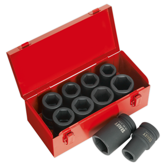Sealey 10pc 1"Sq Drive Deep Impact Socket Set - Metric/Imperial AK689