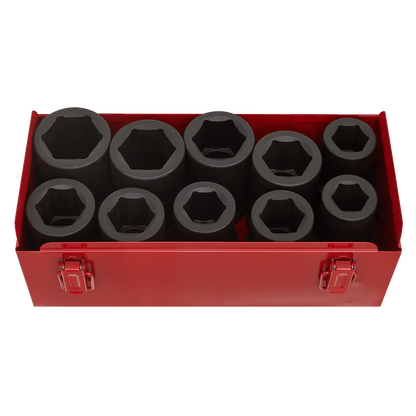 Sealey 10pc 1"Sq Drive Deep Impact Socket Set - Metric/Imperial AK689