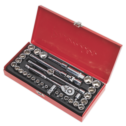 Sealey 35pc 3/8"Sq Drive Socket Set - Metric/Imperial AK691