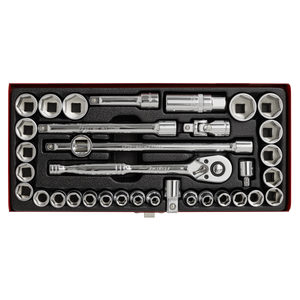 Sealey 35pc 3/8"Sq Drive Socket Set - Metric/Imperial AK691