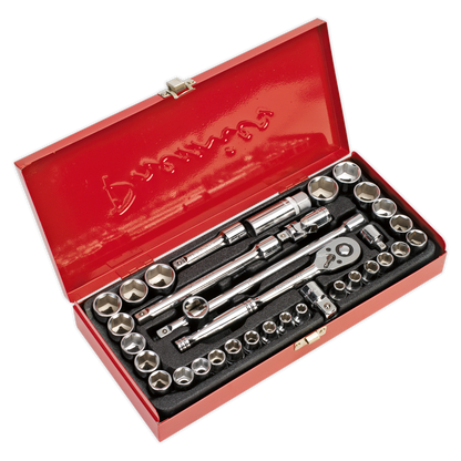 Sealey 35pc 3/8"Sq Drive Socket Set - Metric/Imperial AK691