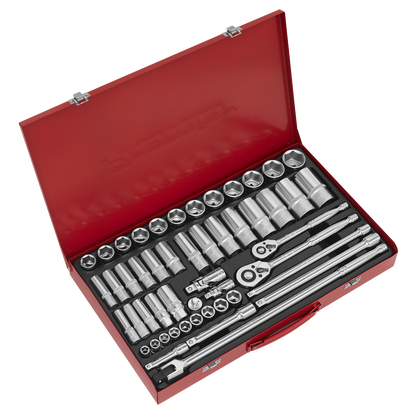 Sealey 50pc 3/8" & 1/2"Sq Drive Socket Set AK6942