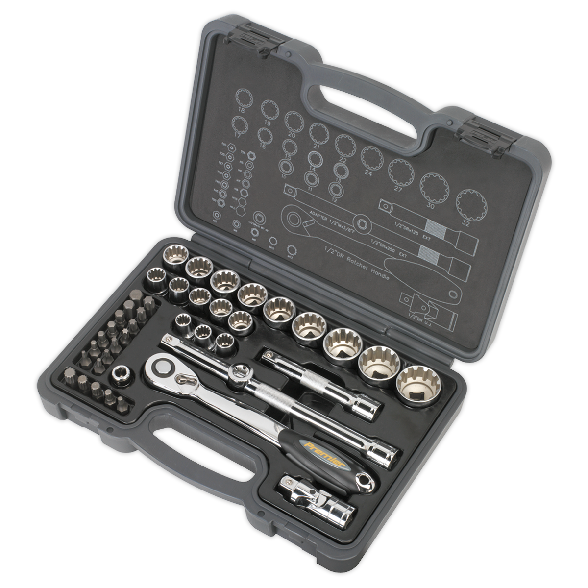 Sealey 42pc 1/2"Sq Drive Total Drive® Socket & Bit Set AK706