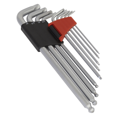 Sealey 9pc Lock-On™ Ball-End Hex Key Set - Imperial AK7181