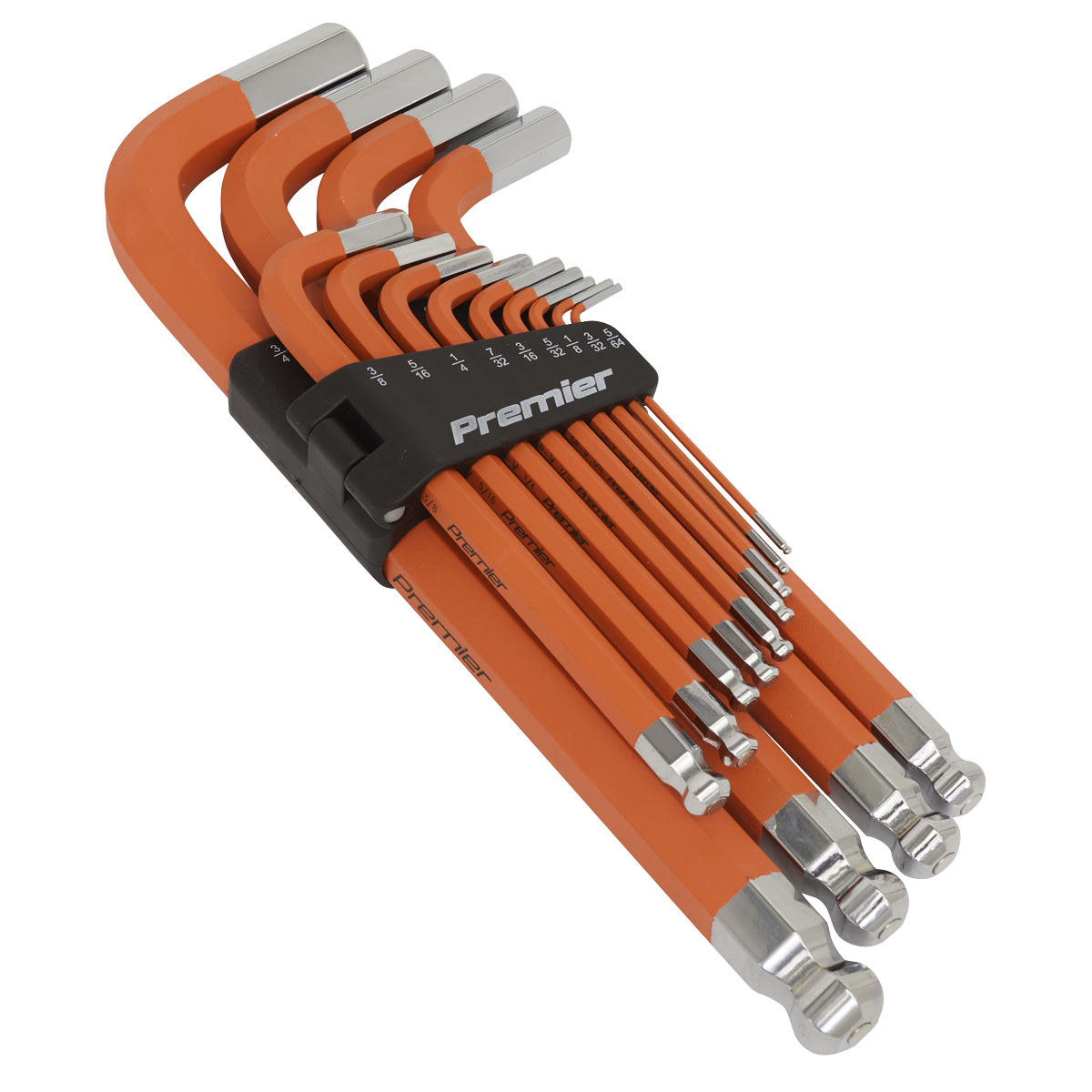 Sealey 13pc Extra-Long Anti-Slip Jumbo Ball-End Hex Key Set - Imperial AK71870