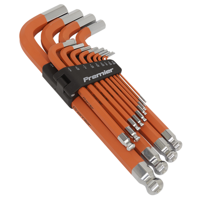 Sealey 13pc Extra-Long Anti-Slip Jumbo Ball-End Hex Key Set - Imperial AK71870
