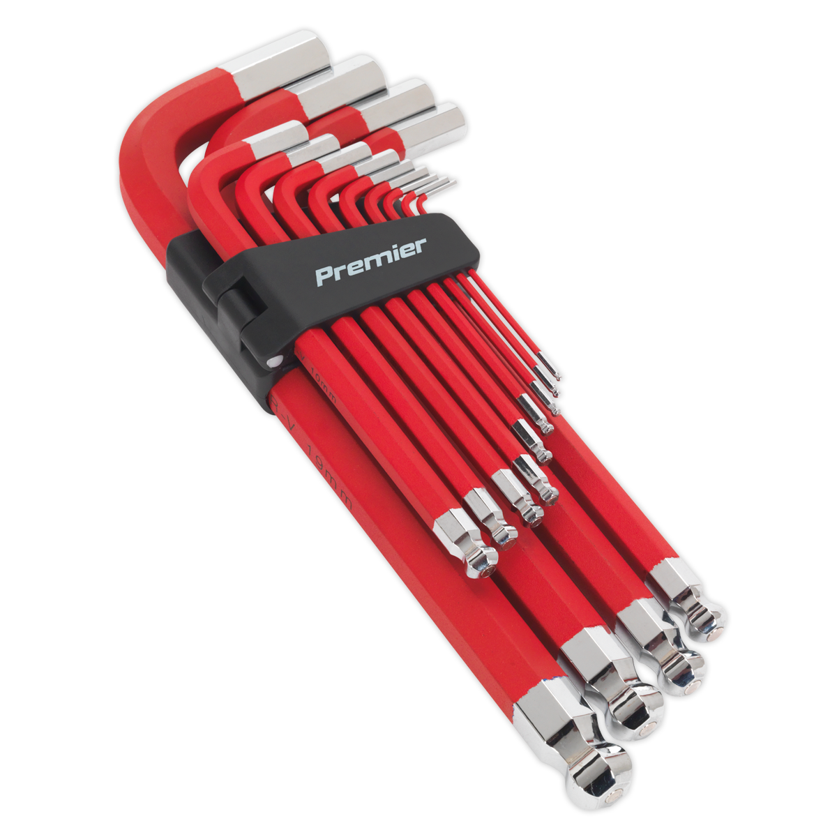 Sealey 13pc Anti-Slip Extra-Long Jumbo Ball-End Hex Key Set AK7187