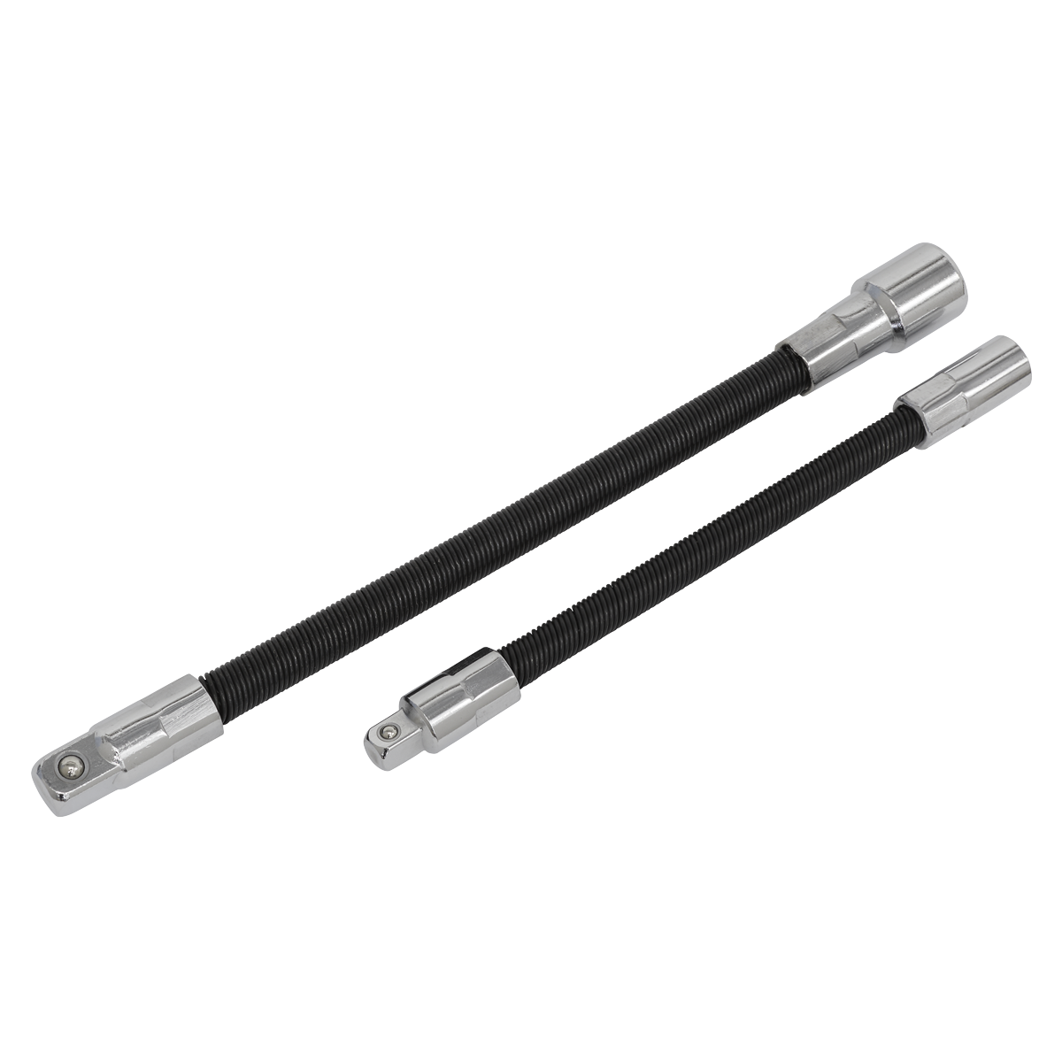 Sealey 2pc Flexible Extension Adaptor Set 1/4"Sq x 150mm & 3/8"Sq x 200mm AK7341