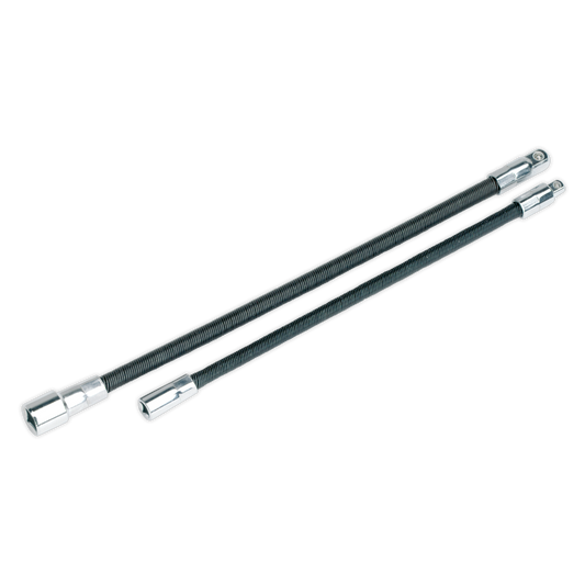 Sealey 2pc Flexible Extension Adaptor Set 1/4"Sq x 254mm & 3/8"Sq x 305mm AK7342