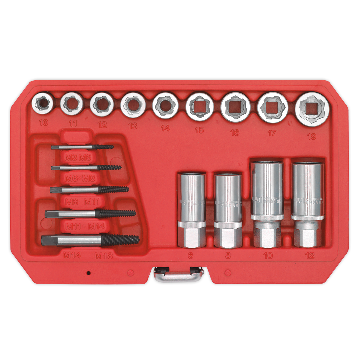 Sealey 18pc Bolt, Stud & Screw Extractor Set AK751
