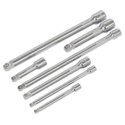 Sealey 7pc 1/4", 3/8" & 1/2"Sq Drive Wobble/Rigid Extension Bar Set AK770