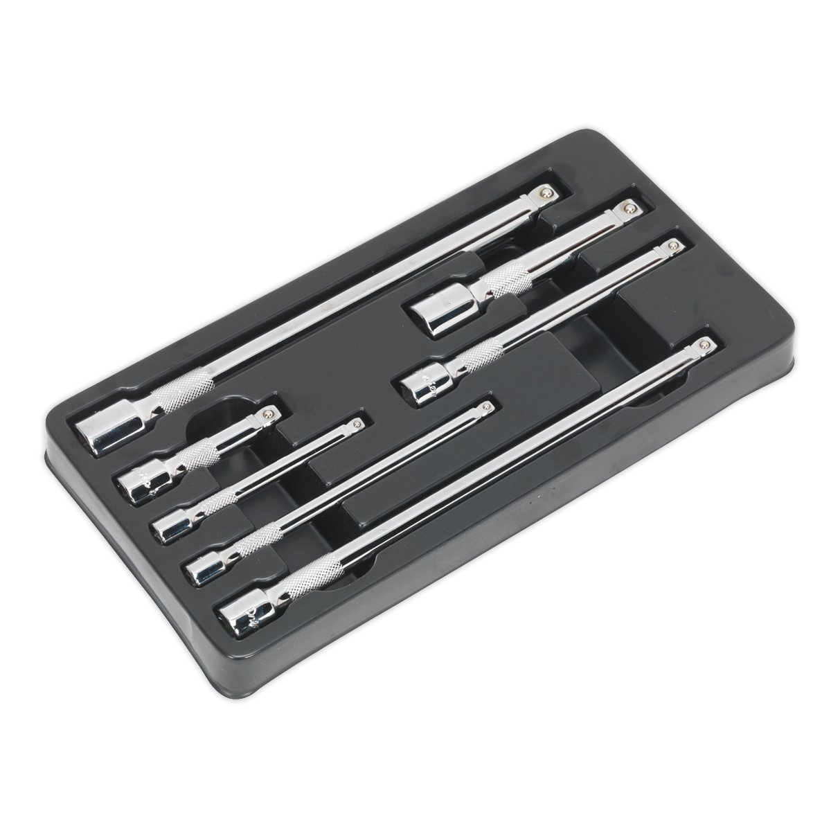 Sealey 7pc 1/4", 3/8" & 1/2"Sq Drive Wobble/Rigid Extension Bar Set AK770