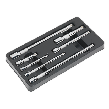 Sealey 7pc 1/4", 3/8" & 1/2"Sq Drive Wobble/Rigid Extension Bar Set AK770