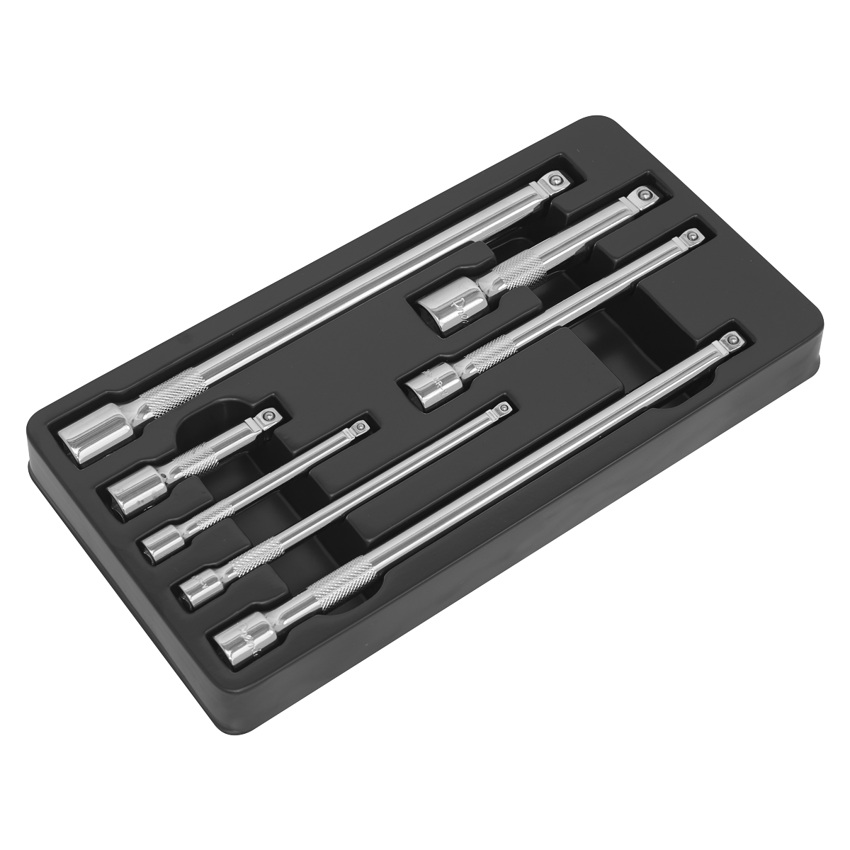 Sealey 7pc 1/4", 3/8" & 1/2"Sq Drive Wobble/Rigid Extension Bar Set AK770