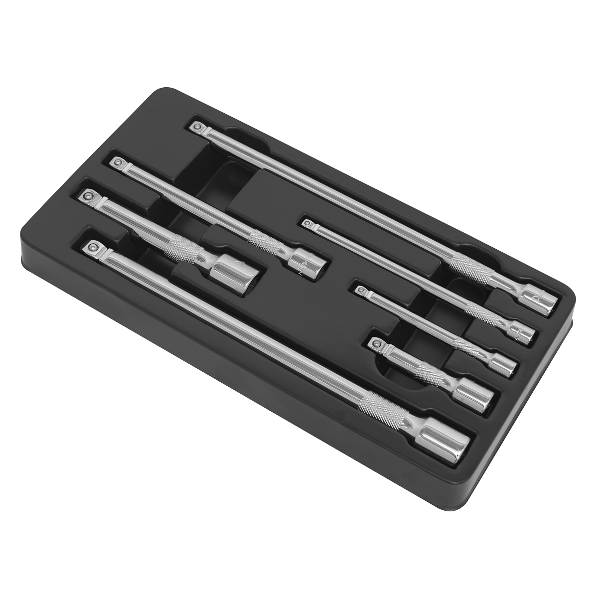 Sealey 7pc 1/4", 3/8" & 1/2"Sq Drive Wobble/Rigid Extension Bar Set AK770