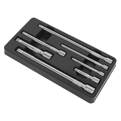 Sealey 7pc 1/4", 3/8" & 1/2"Sq Drive Wobble/Rigid Extension Bar Set AK770