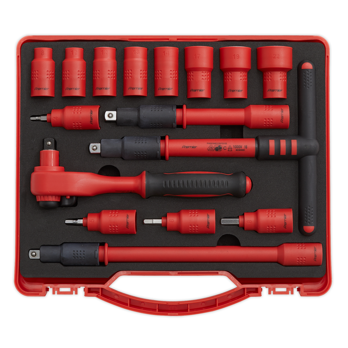 Sealey 16pc 3/8"Sq Drive Insulated Socket Set - VDE Approved AK7940