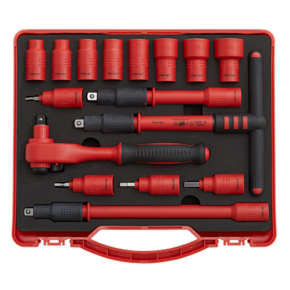 Sealey 16pc 3/8"Sq Drive Insulated Socket Set - VDE Approved AK7940
