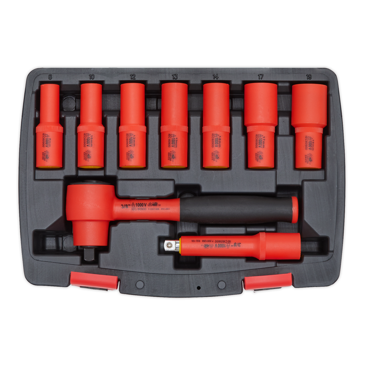 Sealey 9pc 3/8"Sq Drive Insulated Socket Set - VDE Approved AK7942