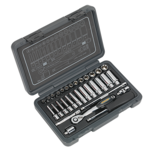 Sealey 32pc 1/4"Sq Drive Socket Set AK7950