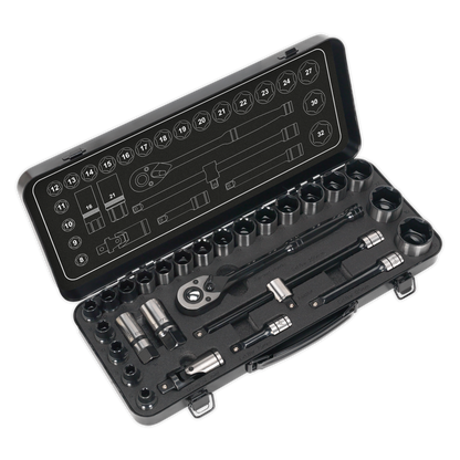 Sealey 28pc 1/2"Sq Drive Socket Set - Black Series AK7972