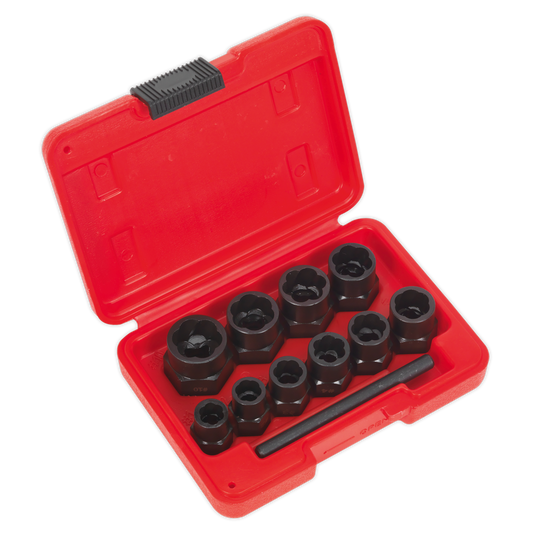 Sealey 11pc 3/8"Sq Drive Bolt Extractor Set AK8184