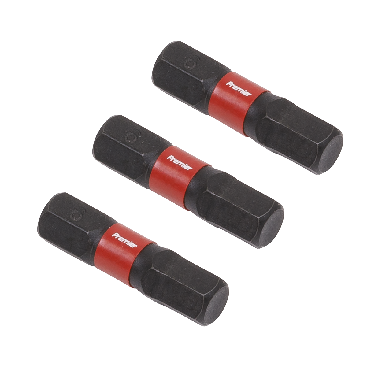 Sealey 3pc 25mm Hex 6mm Impact Power Tool Bit Set AK8214