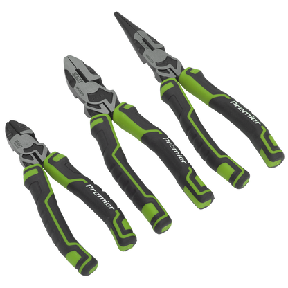 Sealey 3pc High Leverage Pliers Set - Hi-Vis Green AK8376HV
