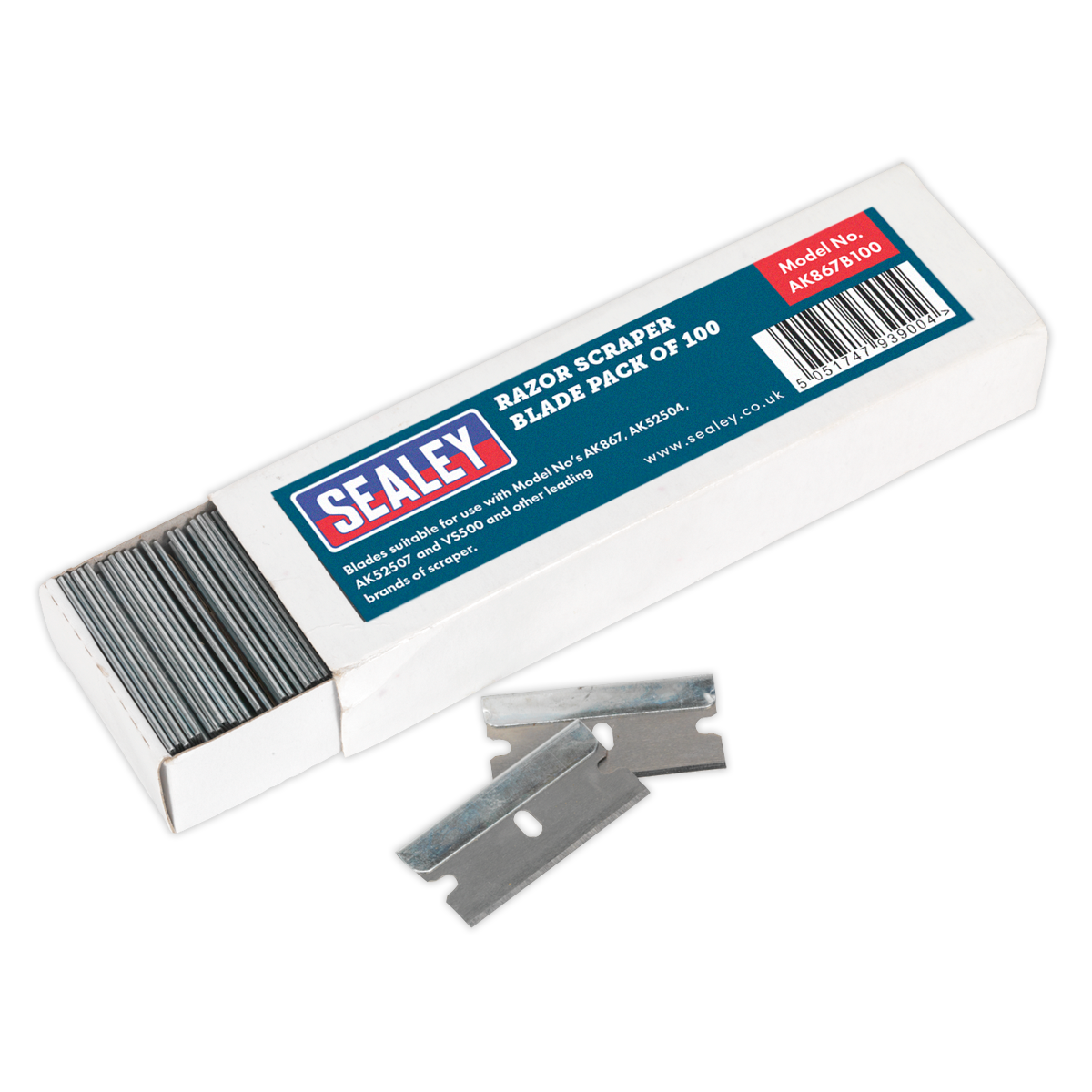 Sealey Razor Scraper Blade - Pack of 100 AK867B100