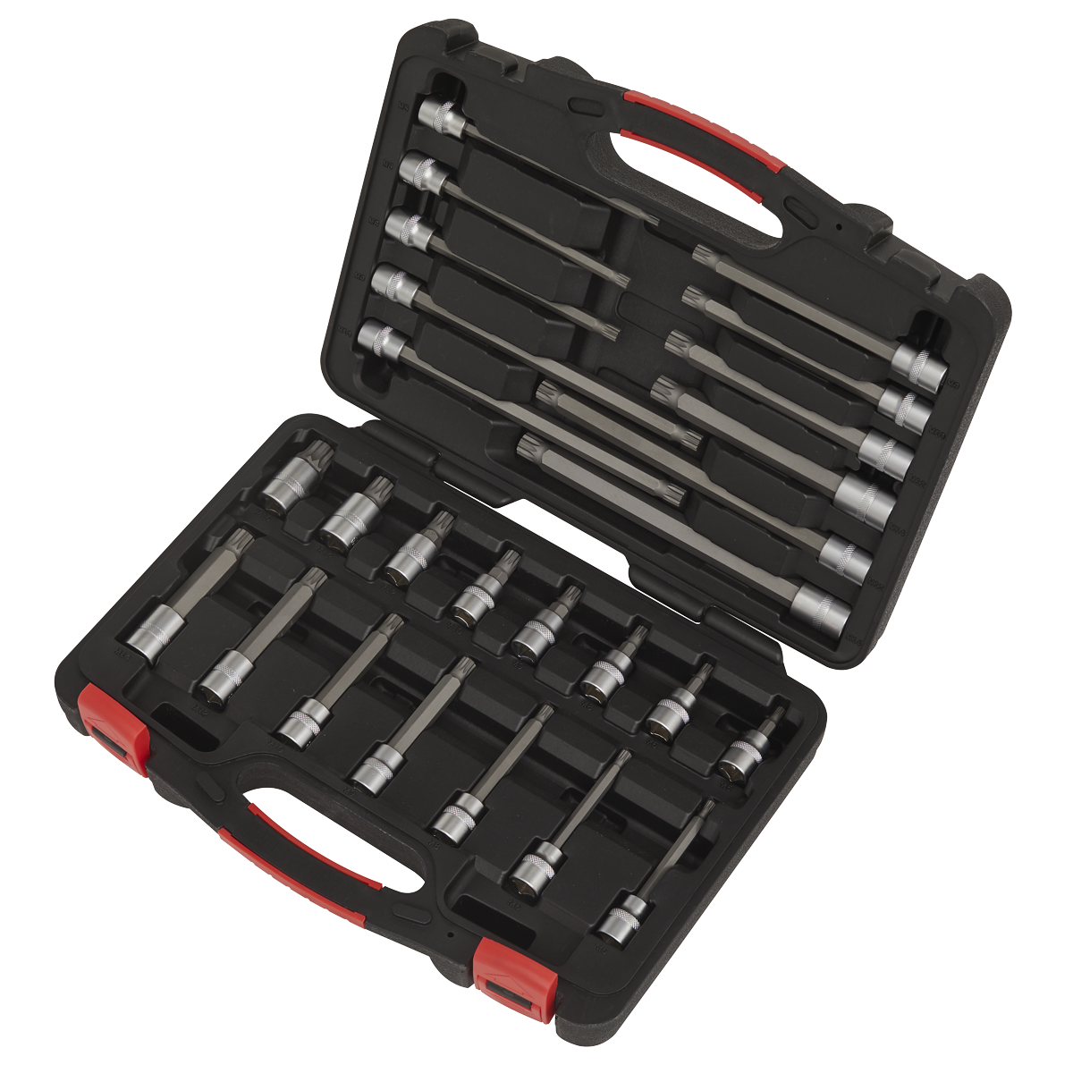 Sealey 26pc 3/8"Sq Drive Spline Socket Bit Set - Platinum Series AK89002