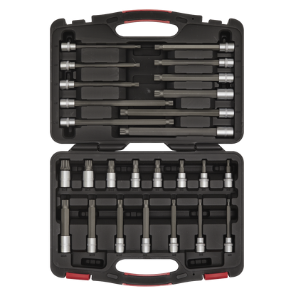 Sealey 26pc 3/8"Sq Drive Spline Socket Bit Set - Platinum Series AK89002