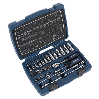 Sealey 33pc 1/4"Sq Drive Socket Set AK8990