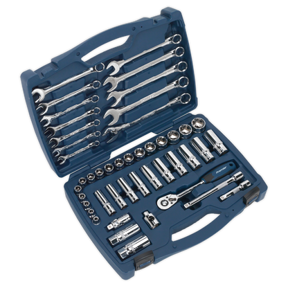 Sealey 46pc 3/8"Sq Drive Socket & Spanner Set AK8996