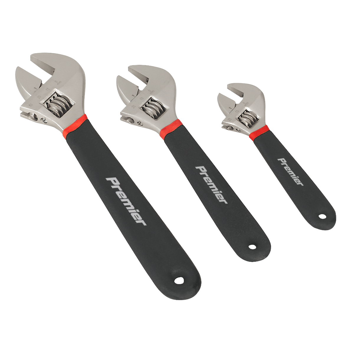 Sealey 3pc Adjustable Wrench Set Ni-Fe Finish AK907
