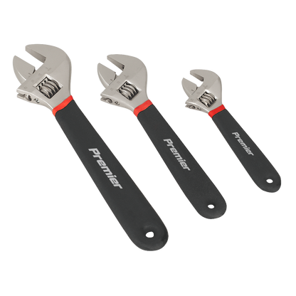 Sealey 3pc Adjustable Wrench Set Ni-Fe Finish AK907