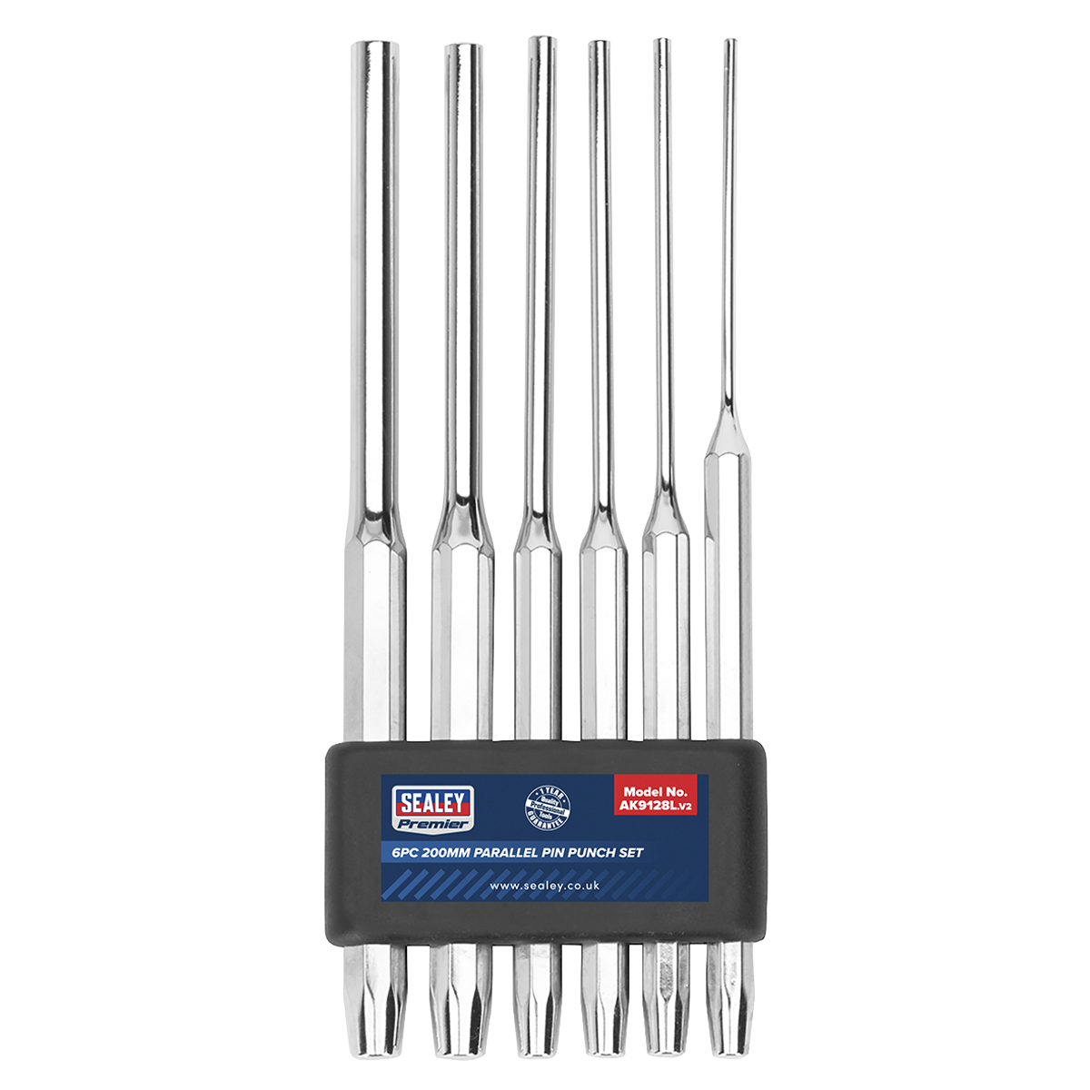 Sealey 6pc 200mm Parallel Pin Punch Set AK9128L