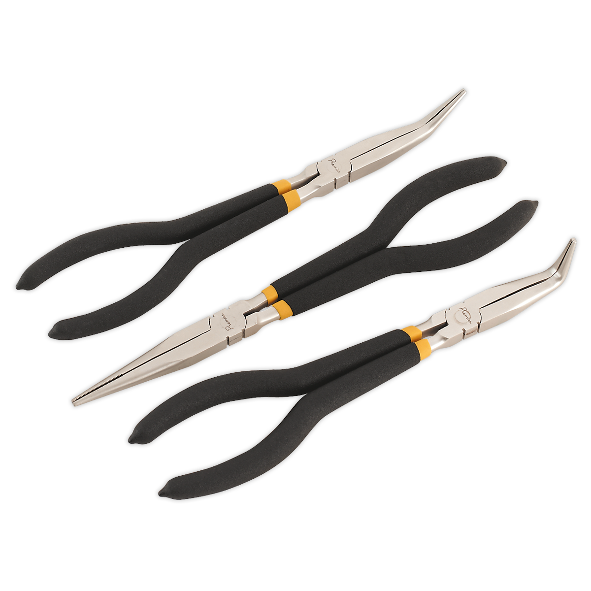 Sealey 3pc 280mm Needle Nose Pliers Set - Ni-Fe Finish AK930