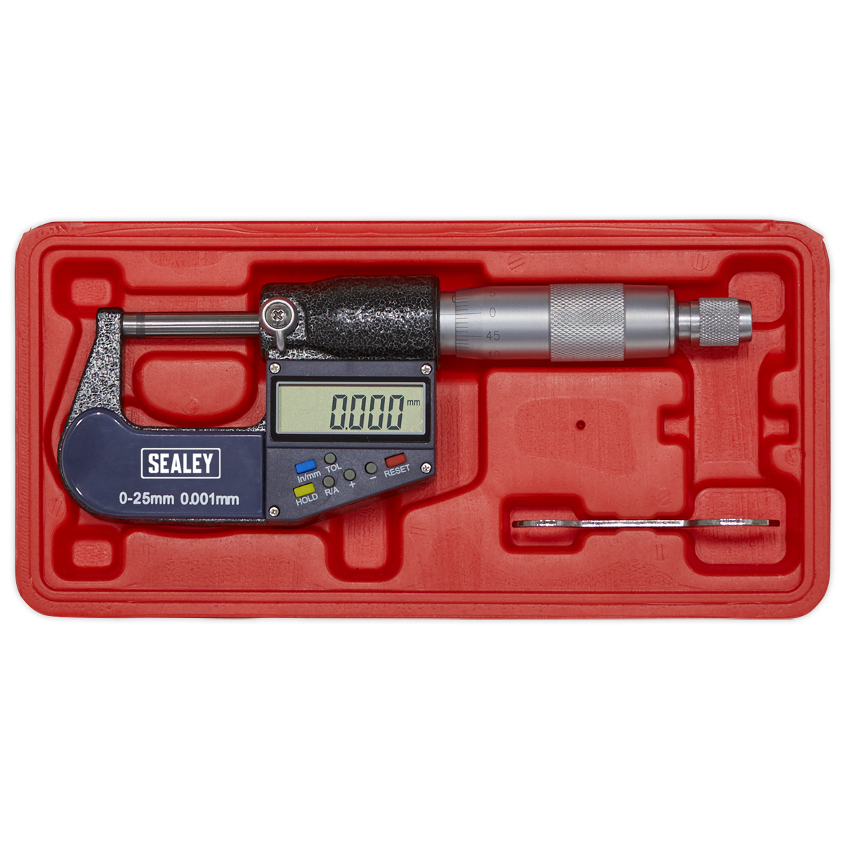Sealey 0-25mm(0-1") Digital External Micrometer AK9635D