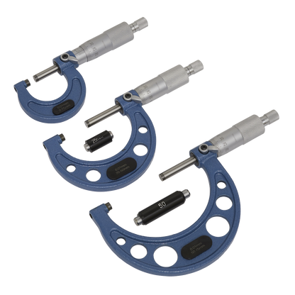 Sealey 3pc Micrometer Set - Metric AK9651M