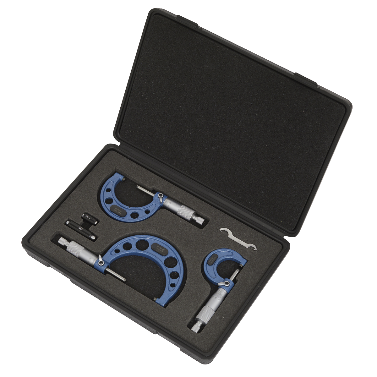 Sealey 3pc Micrometer Set - Metric AK9651M
