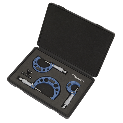 Sealey 3pc Micrometer Set - Metric AK9651M