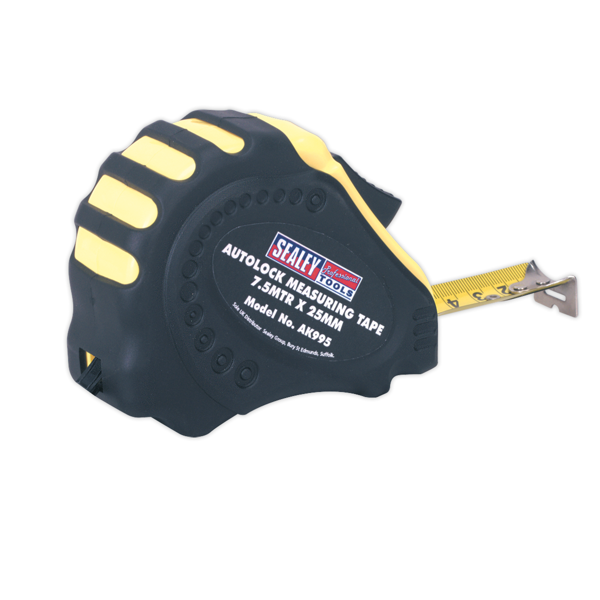 Sealey 7.5m(25ft) x 25mm Autolock Tape Measure - Metric/Imperial AK995