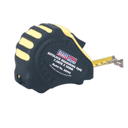 Sealey 7.5m(25ft) x 25mm Autolock Tape Measure - Metric/Imperial AK995